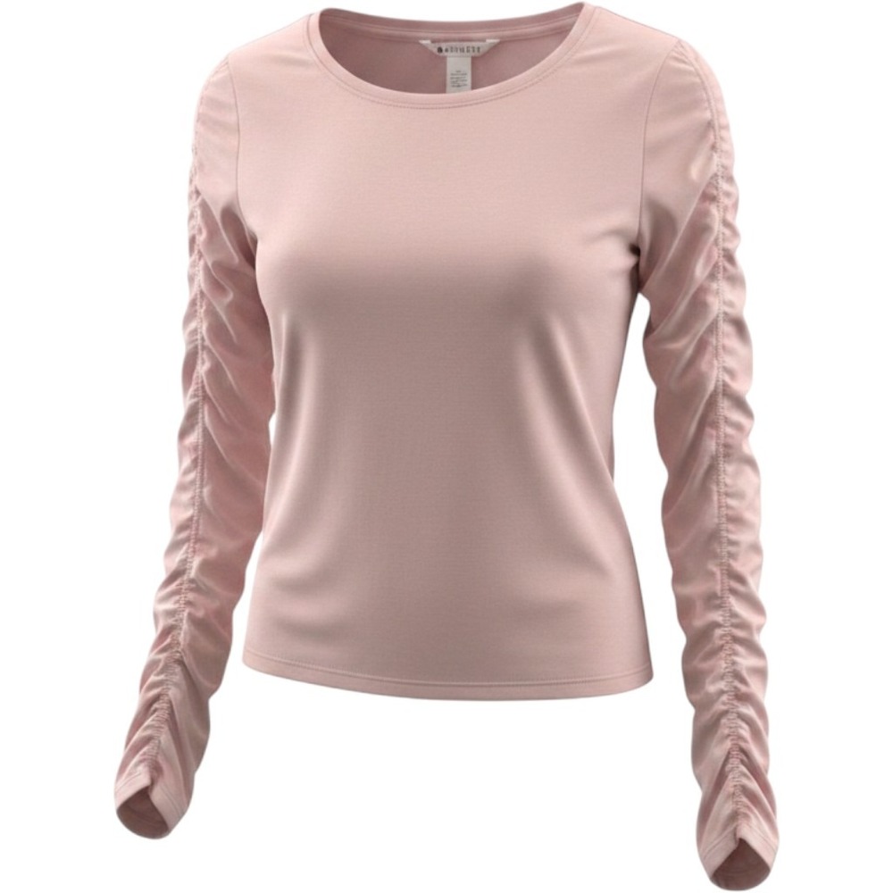 Athleta All Around Ruched Long Sleeve Top Blush Pink Size M Modal Blend Soft